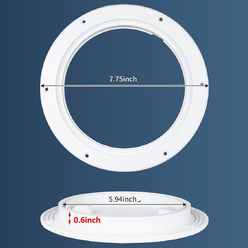 NovelBee 2pcs Boat Round Deck Plate Non Slip Inspection Hatch,Marine Access Hatch with Detachable Cover for Boat RV Kayaks Yacht (White, 6") - Image 2